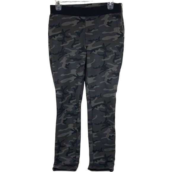 GAP Pants - GAP Black/Gray Camo Side Zip Stretch Ankle Ponte Pants Size Small
